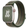 For Apple Watch Series 4 44mm Loop Nylon Watch Band(Green Orange)