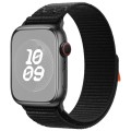 For Apple Watch Series 3 42mm Loop Nylon Watch Band(Dark Black)
