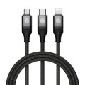 Nillkin Swift Pro 1m 3 in 1 USB to 8 Pin + Type-C + Micro USB Fast Charging Cable(Black)