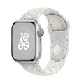 For Apple Watch 38mm Coloful Silicone Watch Band(White Platinum)