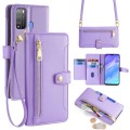 For Itel Vision 1 Pro Sheep Texture Cross-body Zipper Wallet Leather Phone Case(Purple)