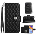 For Xiaomi Redmi Note 11 Pro 5G/4G Global Rhombic Texture Flip Leather Phone Case with Lanyard(Black