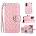 For Xiaomi Redmi Note 11 Pro 5G/4G Global Rhombic Texture Flip Leather Phone Case with Lanyard(Pink)