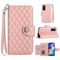 For Xiaomi Redmi Note 11S / Note 11 Global Rhombic Texture Flip Leather Phone Case with Lanyard(Cora