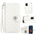 For Xiaomi Redmi Note 12 Pro Speed Rhombic Texture Flip Leather Phone Case with Lanyard(White)
