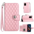 For Xiaomi Redmi Note 12 Pro Speed Rhombic Texture Flip Leather Phone Case with Lanyard(Pink)