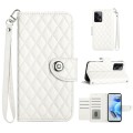 For Xiaomi Redmi Note 12 Pro+ 5G Rhombic Texture Flip Leather Phone Case with Lanyard(White)