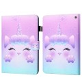 For Amazon Kindle Fire HD10 2023/2021 Coloured Drawing Stitching Smart Leather Tablet Case(Unicorn)