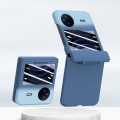 For vivo X Flip PC Skin Feel Integrated Foldable Mid Shaft Phone Case(Blue Cyan)
