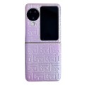 For OPPO Find N3 Flip Pearlescent Paint Gradient Geometric Leather Phone Case(Purple)