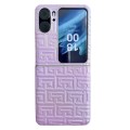 For OPPO Find N2 Flip Pearlescent Paint Gradient Geometric Leather Phone Case(Purple)