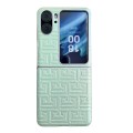 For OPPO Find N2 Flip Pearlescent Paint Gradient Geometric Leather Phone Case(Green)