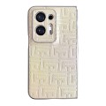 For OPPO Find N2 Pearlescent Paint Gradient Geometric Leather Phone Case(Gold)