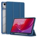 For Lenovo Tab M11 / Xiaoxin Pad 2024 Acrylic 3-Fold Solid Color Smart Leather Tablet Case(Dark Blue