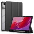For Lenovo Tab M11 / Xiaoxin Pad 2024 Acrylic 3-Fold Solid Color Smart Leather Tablet Case(Black)