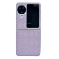 For OPPO Find N3 Flip Pearlescent Paint Diamond Shaped Checkered Leather Phone Case(Purple)