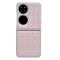 For Huawei Pocket 2 Pearlescent Paint Diamond Shaped Checkered Leather Phone Case(Pink)