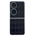 For Huawei Pocket 2 Pearlescent Paint Diamond Shaped Checkered Leather Phone Case(Black)