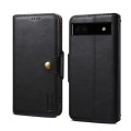 For Google Pixel 6a Denior Cowhide Texture Wallet Style Leather Phone Case(Black)