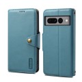For Google Pixel 7 Pro 5G Denior Cowhide Texture Wallet Style Leather Phone Case(Blue)