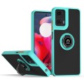 For Motorola Moto G24 / G04 Q Shadow 1 Series TPU + PC Phone Case with Ring(Sky Blue)