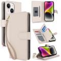 For iPhone 14 Plus Multi-Card Wallet RFID Leather Phone Case(Apricot)