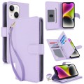 For iPhone 14 Multi-Card Wallet RFID Leather Phone Case(Light Purple)