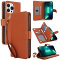 For iPhone 13 Pro Multi-Card Wallet RFID Leather Phone Case(Brown)