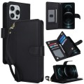 For iPhone 12 Pro Max Multi-Card Wallet RFID Leather Phone Case(Black)