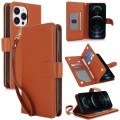 For iPhone 12 Pro Max Multi-Card Wallet RFID Leather Phone Case(Brown)