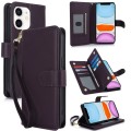 For iPhone 11 Multi-Card Wallet RFID Leather Phone Case(Dark Purple)