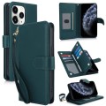 For iPhone 11 Pro Multi-Card Wallet RFID Leather Phone Case(Green)