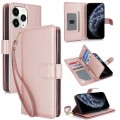 For iPhone 11 Pro Multi-Card Wallet RFID Leather Phone Case(Rose Gold)