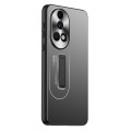 For Huawei nova 12 Pro Frosted Metal Hybrid TPU Holder Phone Case(Black)
