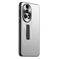 For Huawei nova 12 Frosted Metal Hybrid TPU Holder Phone Case(Silver)