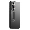 For Huawei nova 12 Lite Frosted Metal Hybrid TPU Holder Phone Case(Black)