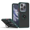 For Infinix Hot 40 / Hot 40 Pro Q Shadow 1 Series TPU + PC Phone Case with Ring(Dark Green)