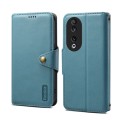 For Honor 90 Denior Cowhide Texture Wallet Style Leather Phone Case(Blue)