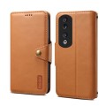 For Honor 90 Pro Denior Cowhide Texture Wallet Style Leather Phone Case(Khaki)