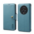 For Honor Magic5 Pro Denior Cowhide Texture Wallet Style Leather Phone Case(Blue)
