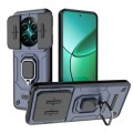 For Realme 12+ 5G Global Sliding Camshield TPU + PC Shockproof Phone Case with Holder(Blue)