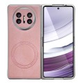 For Huawei Mate X5 Skin Feel Leather Texture MagSafe Pearlescent Paint Shockproof Phone Case(Pink)