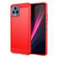 For T-Mobile T Phone 5G Carbon Fiber Brushed Texture TPU Phone Case(Red)