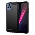 For T-Mobile REVVL 6x 5G Carbon Fiber Brushed Texture TPU Phone Case(Black)