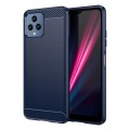 For T-Mobile REVVL 6x 5G Carbon Fiber Brushed Texture TPU Phone Case(Blue)