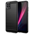 For T-Mobile REVVL 6x Pro 5G Carbon Fiber Brushed Texture TPU Phone Case(Black)