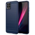 For T-Mobile REVVL 6x Pro 5G Carbon Fiber Brushed Texture TPU Phone Case(Blue)