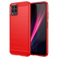 For T-Mobile REVVL 6x Pro 5G Carbon Fiber Brushed Texture TPU Phone Case(Red)
