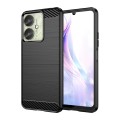 For Xiaomi Poco M6 Brushed Texture Carbon Fiber TPU Phone Case(Black)