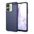 For Xiaomi Poco M6 Brushed Texture Carbon Fiber TPU Phone Case(Blue)